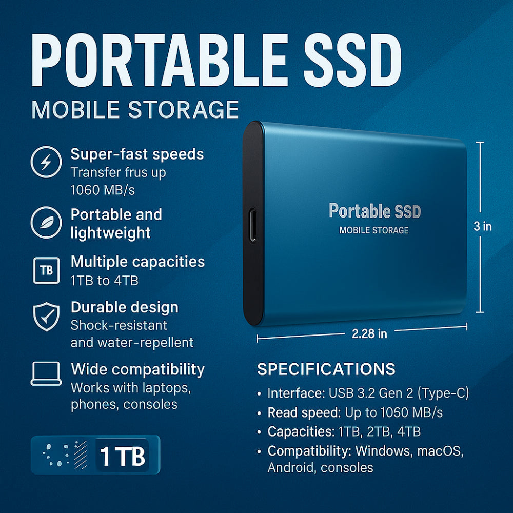 Compact USB-C External SSD for Lightning-Fast Storage