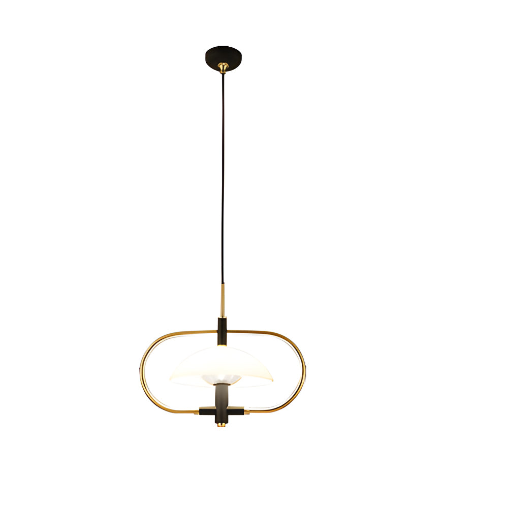 1/3/6 Light Heads Semicircular Opal Glass Dome Chandelier Aperture Pendant Light Hanging Ceiling Lighting