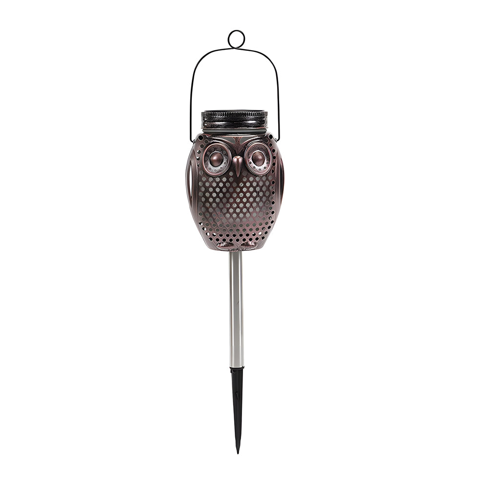 2-Pack Flickering Flame Solar Lanterns Taavita Owl Stake Solar Lights Garden Landscape Lights for Outdoor Decor