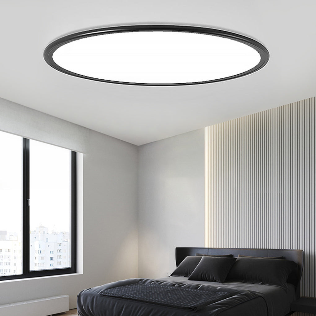 16'' Modern LED Ultrathin Circle Flush Mount Lights White Black Ceiling Lights