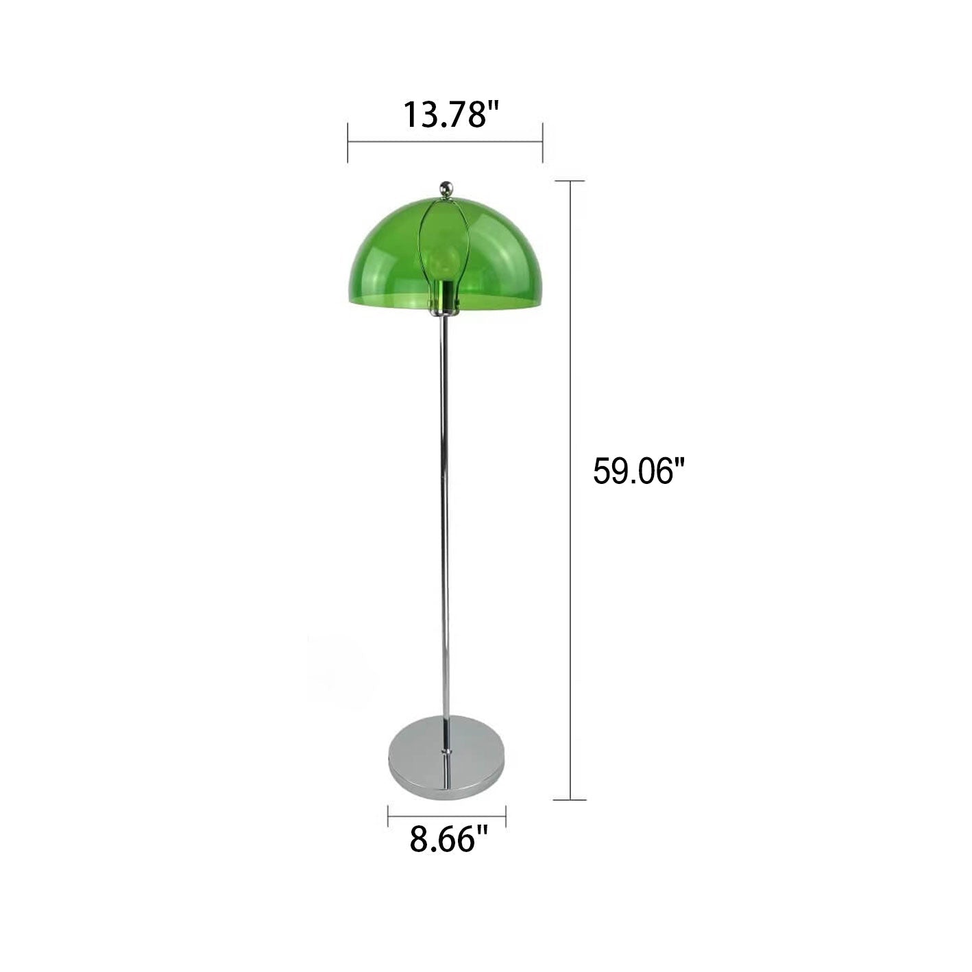 Taavita Retro-Acrylic Mushroom Design Floor Lamp with 1 Light