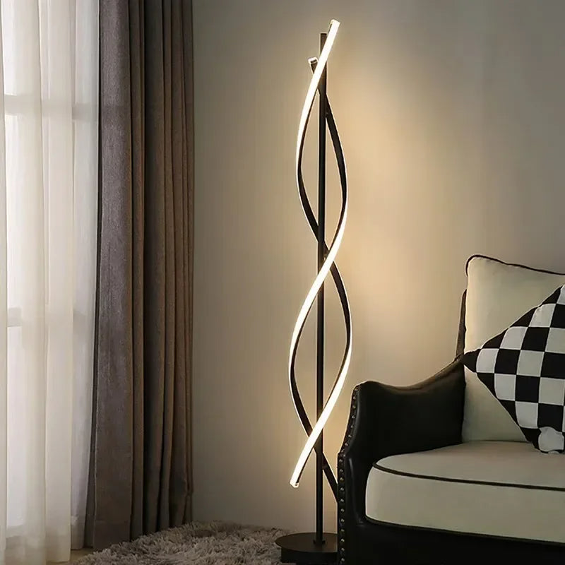 Taavita Spiral Lamps | Modern Elegant Aluminum Floor Lamp in Minimalist Design with 360° Lighting