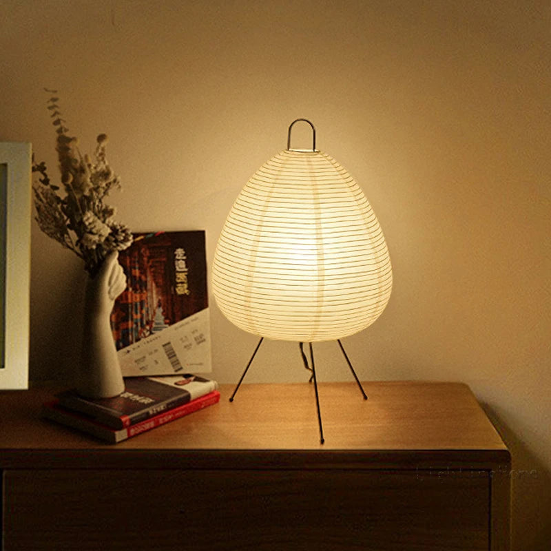 Tranquil Glow Table Lamp with Elegant Paper Shade