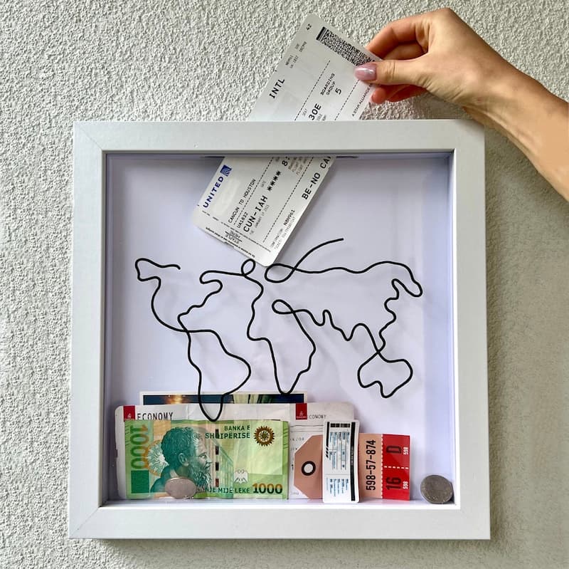 World Map Memory Box – Store Your Travel Keepsakes