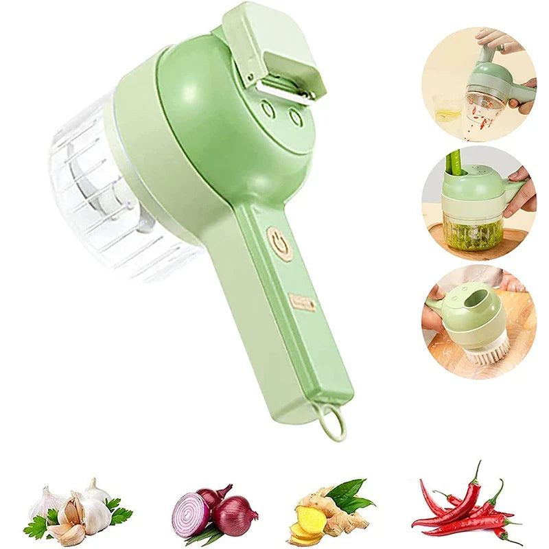 Electric Food Slicer – 4-in-1 Multi-Function Cutter