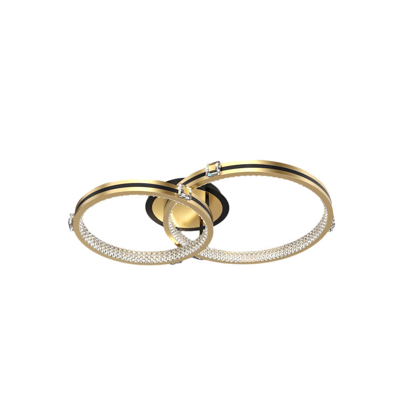 2/3/4 Rings Modern LED Brushed Gold Creative Step Dimming Ceiling Lights