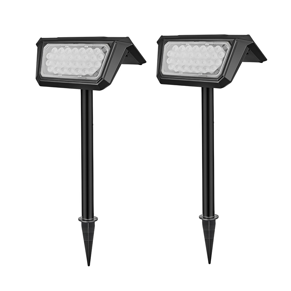 2PCS Taavita Solar Lights Outdoor Waterproof IP65 Black Modern LED Lawn Lamp