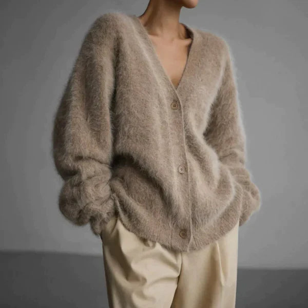 Women’s Cardigan Sweater | Fluffy Oversized Knit | Finest Cashmere | Cozy Comfort