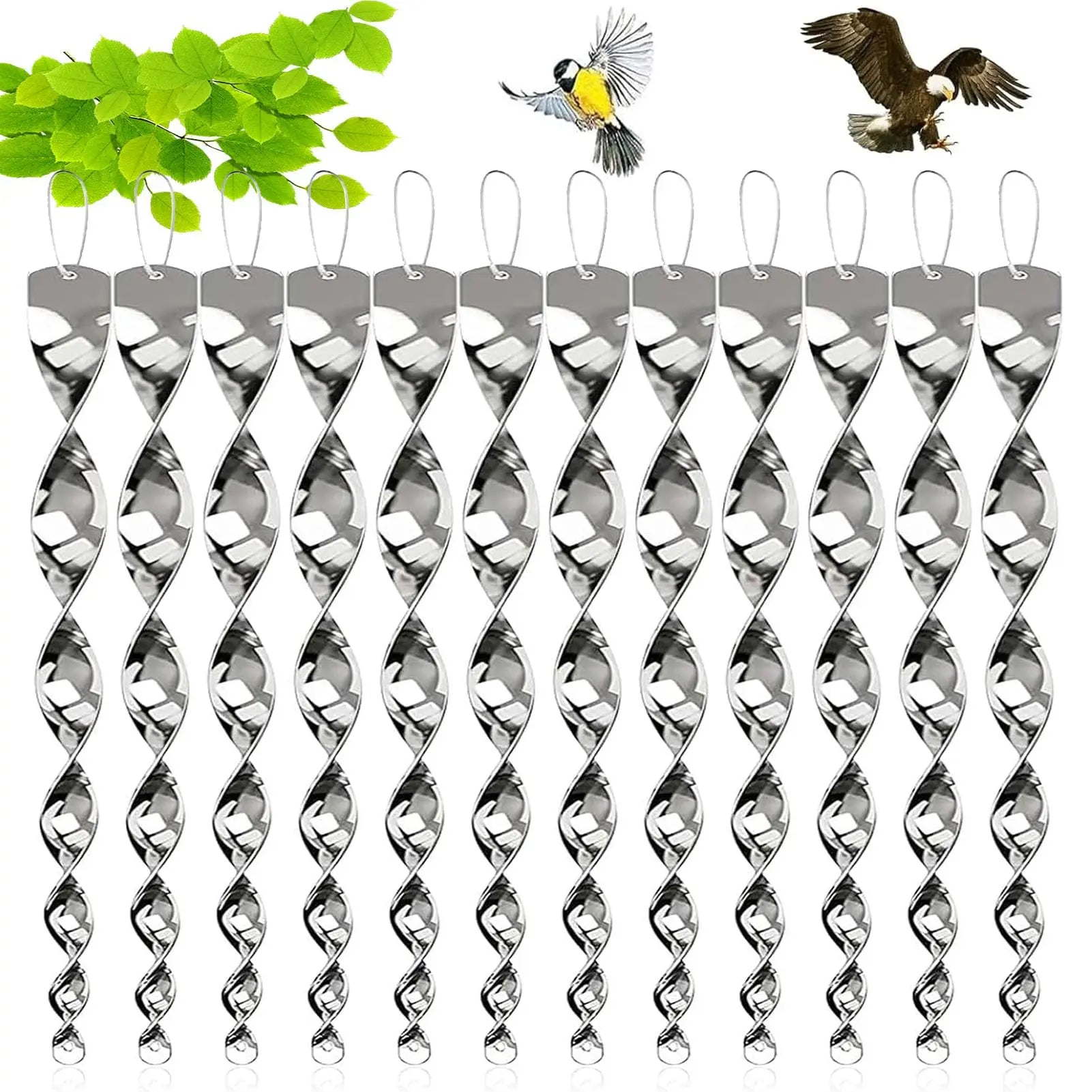 Spiral Rod for Bird Deterrence with Reflective Design