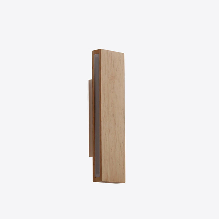 Taavita minimalist, rectangular, flat, rotatable LED wall lamp made of wood
