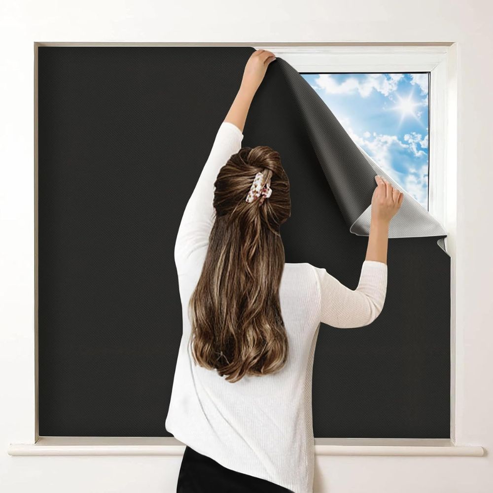 Blackout Window Shade - Adhesive Sun Blocker for Light Control