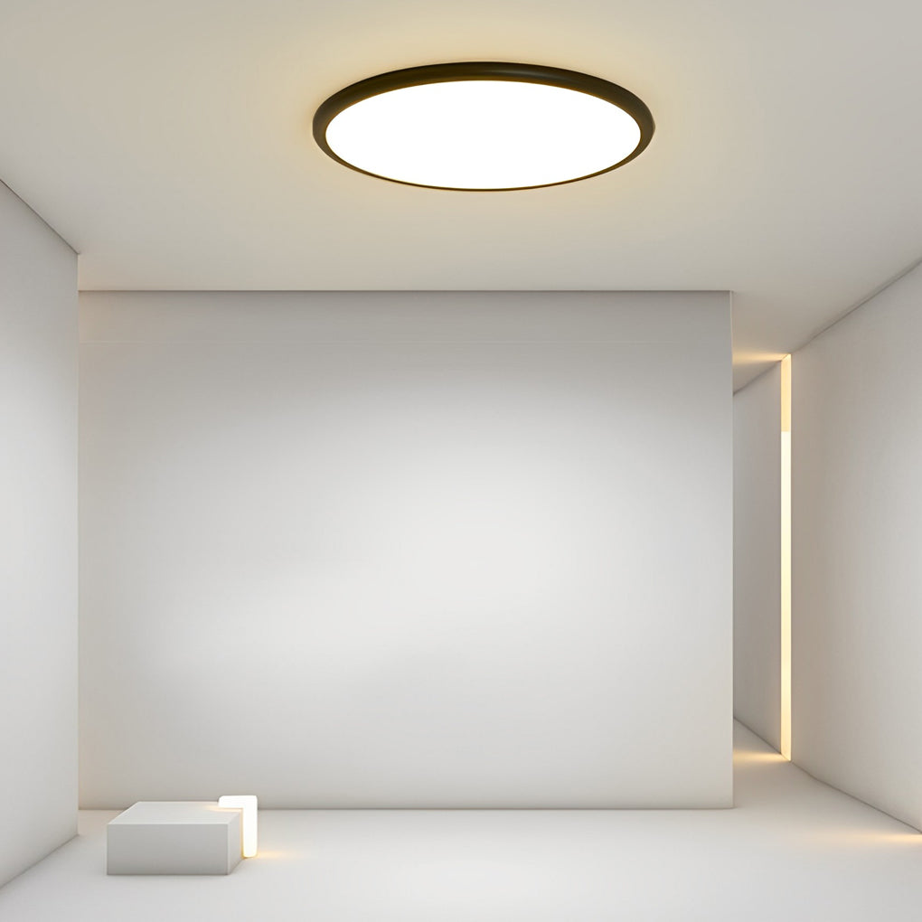 16'' Modern LED Geometric Circle Taavita Flush Mount Ceiling Light with Black and White Edge