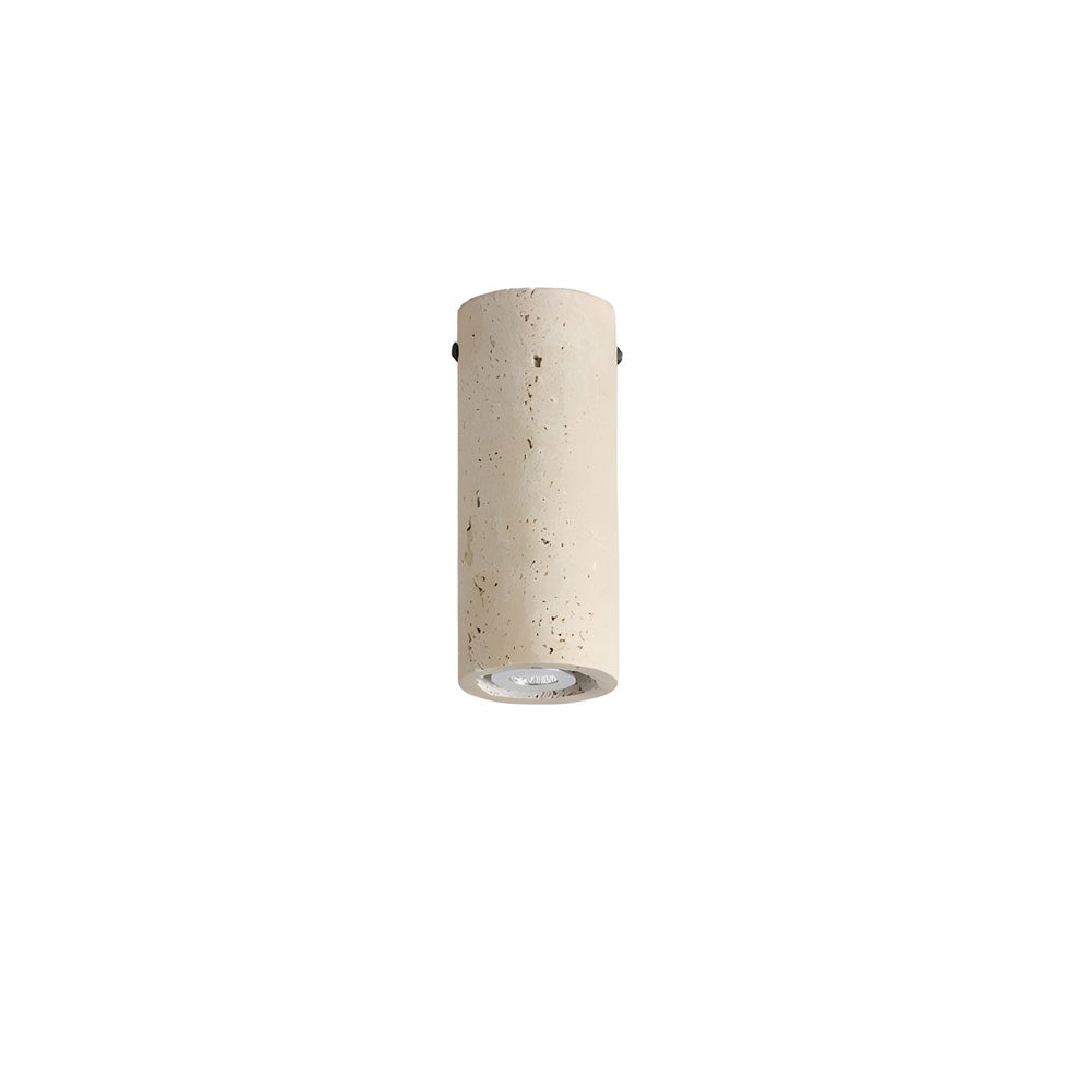 1-Light Modern Yellow Travertine Long Tube Ceiling Lamp for Hallway and Entrance by Taavita