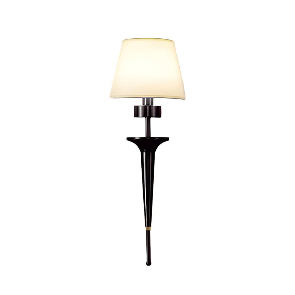 25.98-In H. Gold/Black Copper 1-Light Taavita Wall Sconce with Fabric Shade - Modern Floral Design