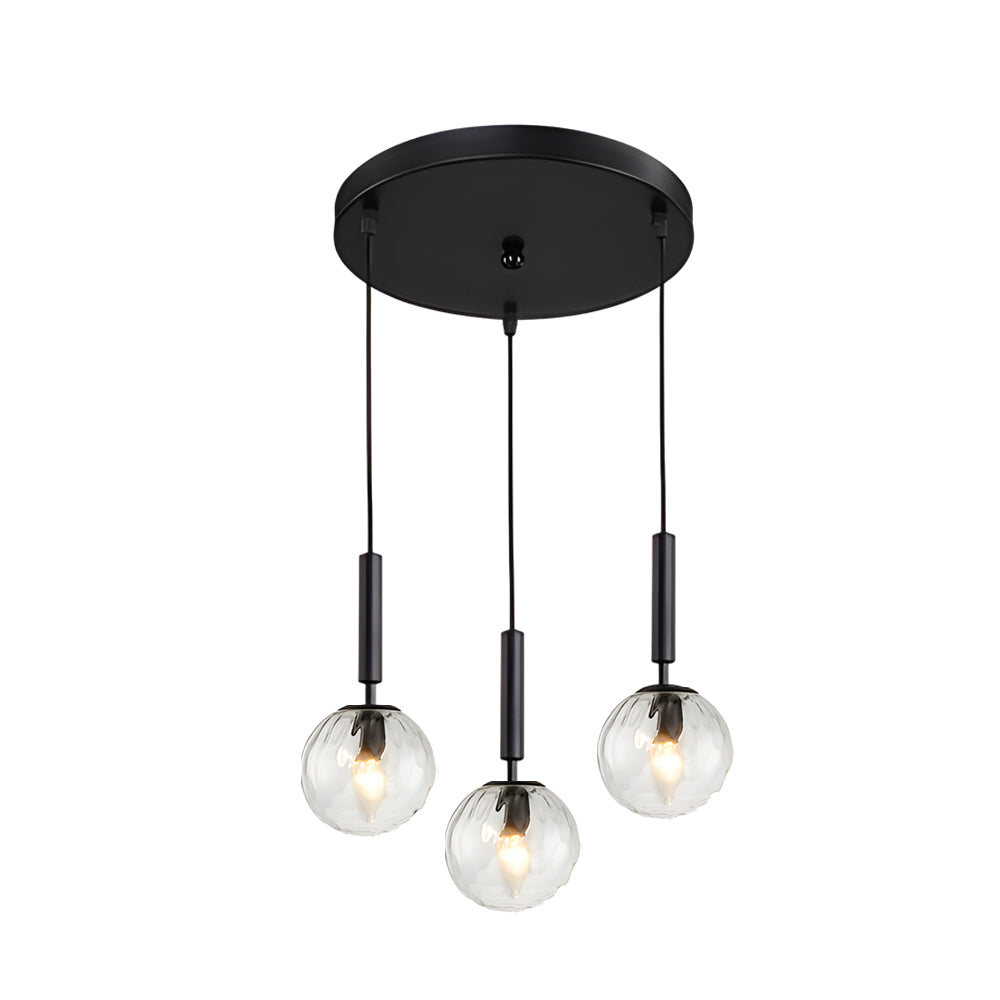 3-Arm LED Pendant Light for Kitchen Island – Stylish Hanging Lamp in Black-Gold, Dimmable and Height Adjustable for Dining Room & Kitchen