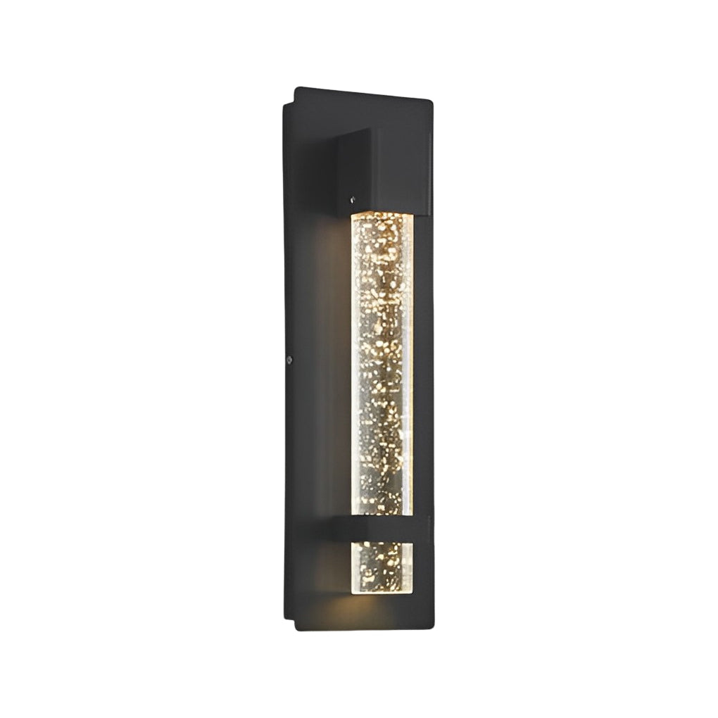 11.8 Inch Black Waterproof Hardwired Bubbles Glass Outdoor Wall Light
