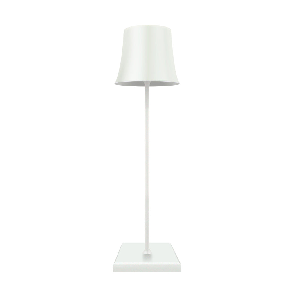 15 Inch Cordless Modern Cool Hue Table Lamp - Metal Black/White