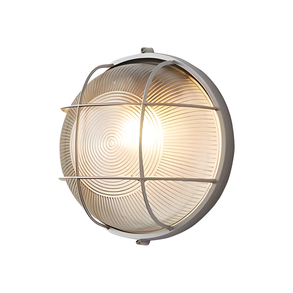 1-Light Retro Industrial Oval/Round Outdoor Wall Lamp
