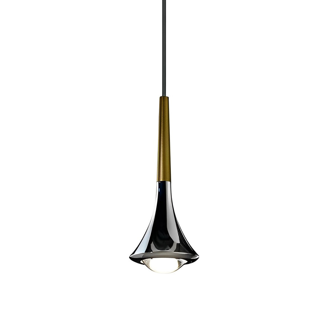 1-Light Water Drop Metal LED Nordic Small Chandelier Pendant Lights for Staircase