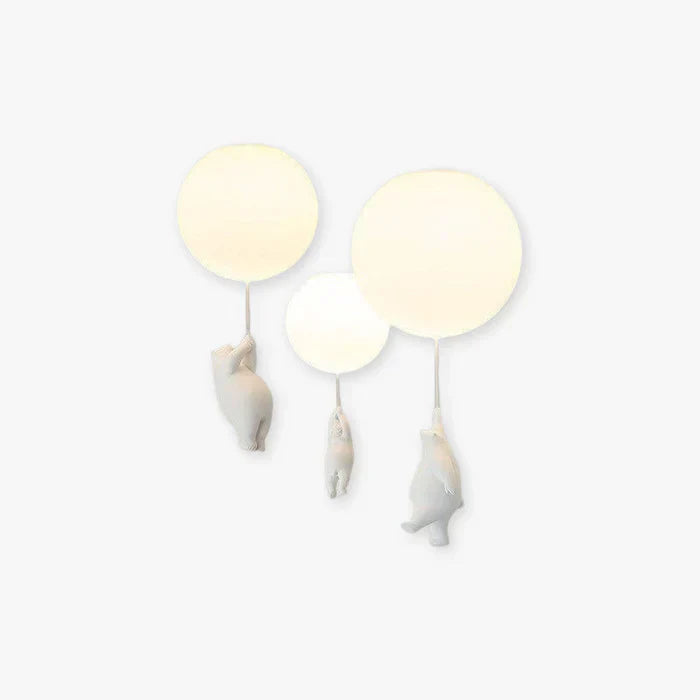 Pendant Lamp with Bear and Balloon Design – Soft Lighting for Any Space