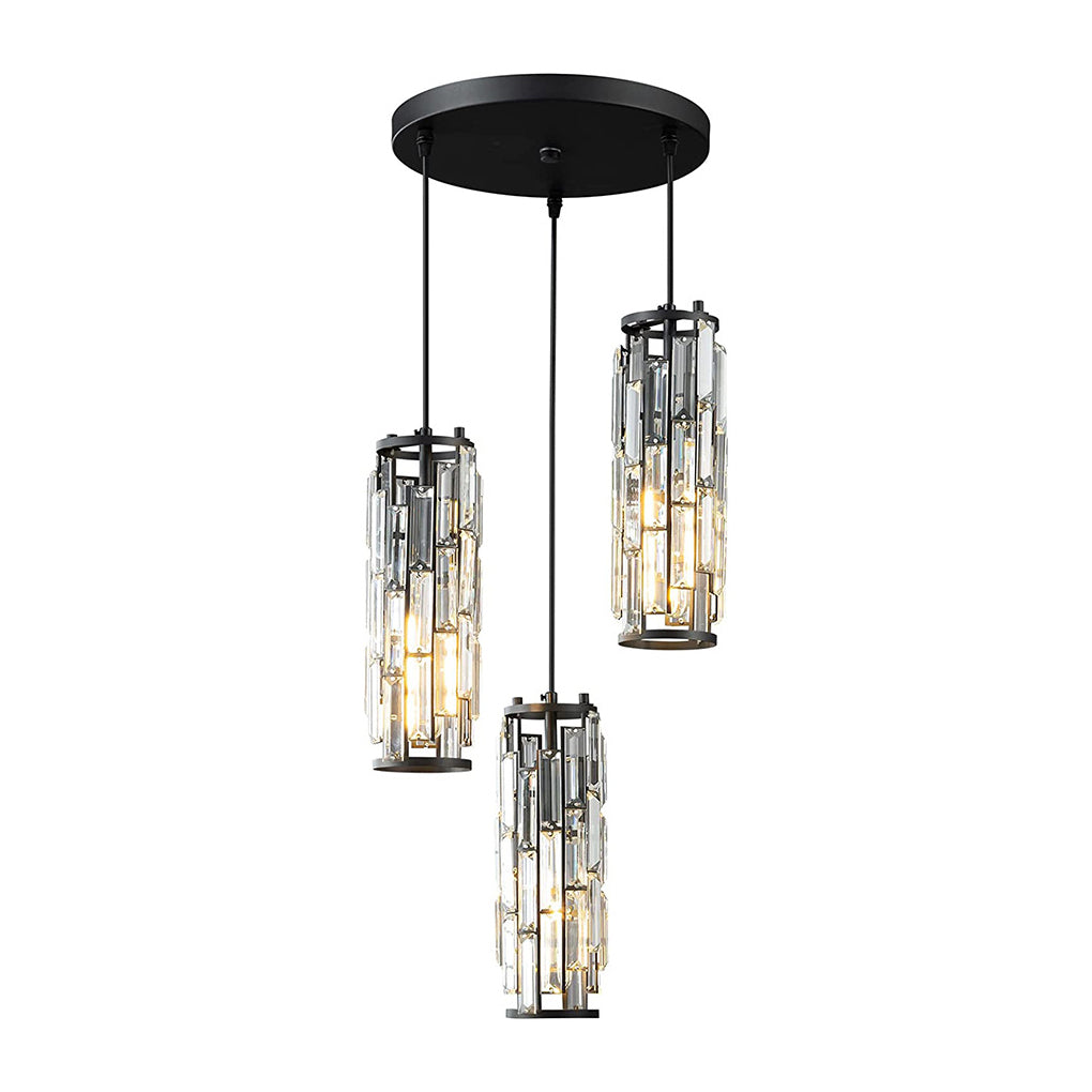 1 Pc Industrial Style Creative Iron Crystal Glass Chandelier Pendant Light