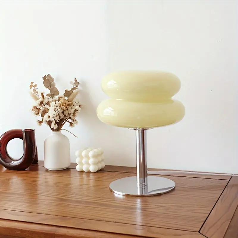 Taavita Retro Glass Table Lamp - Cream