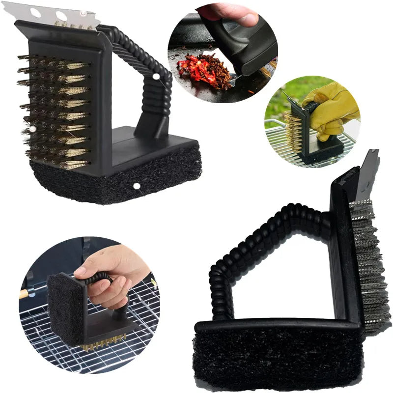 Barbecue Grill Brush – 3-in-1 Right Angle Cleaning Tool