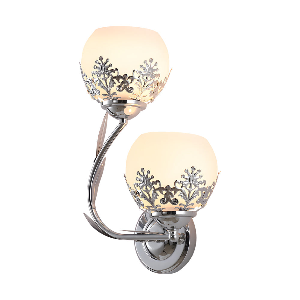 2-Light LED Glass Flower Wall Sconces - Simple European Style Lighting