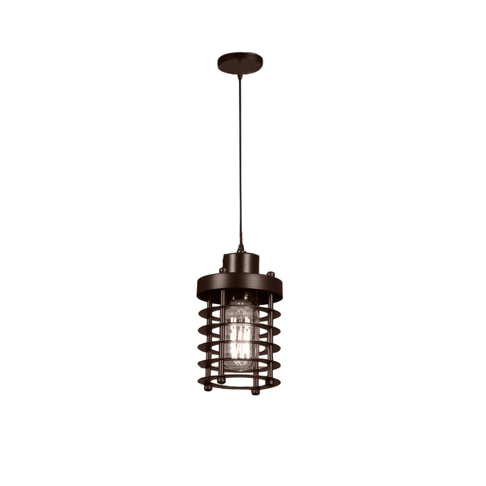 Taavita 1-Light Retro Industrial Aged Metallic Cage Kitchen Pendant Lighting Hanging Lamp