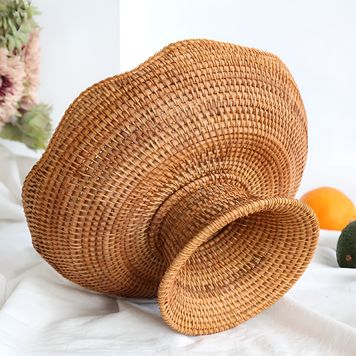 NatureNest – Artisan Rattan Fruit Display Basket for Your Home