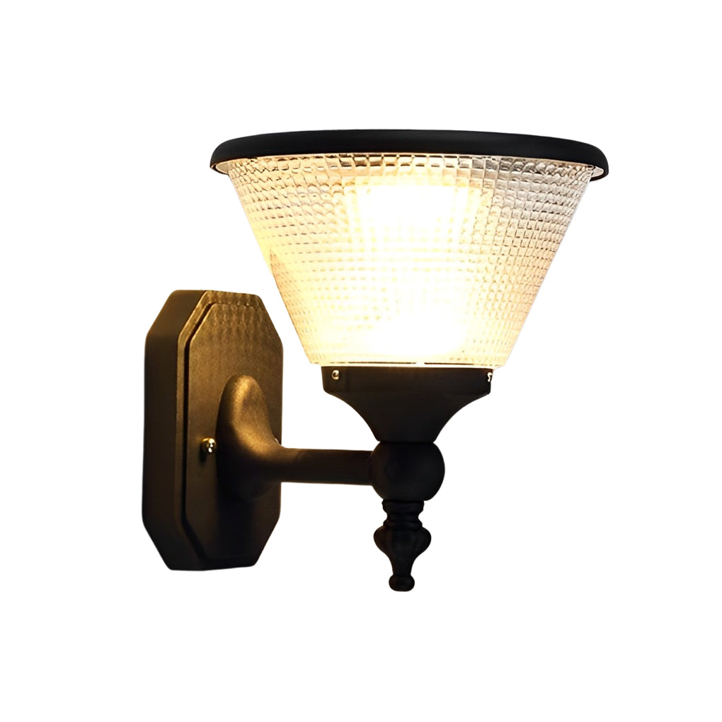 1-Light Modern Black LED Dusk to Dawn Solar Outdoor Wall Light