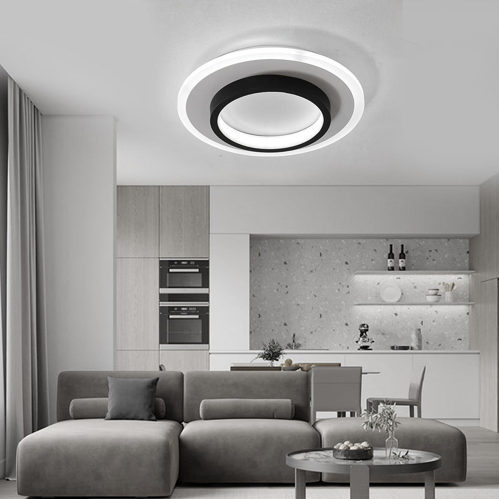 9'' Dual LED 2-Light LED Flush Mount Lights Modern LED Metal Acrylic Ceiling Lights-dazuma