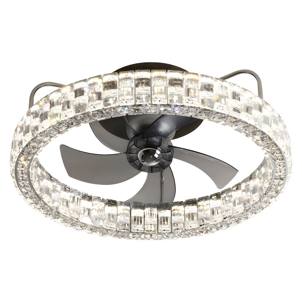 23.6-in Taavita LED Lighting Low Profile Semi-Enclosed Ceiling Fan