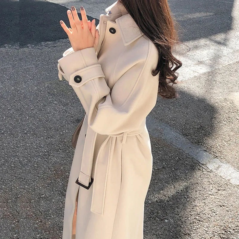 Women’s Long Coat | Waterproof & Wind Resistant | Belted Trench Style | Durable Comfort