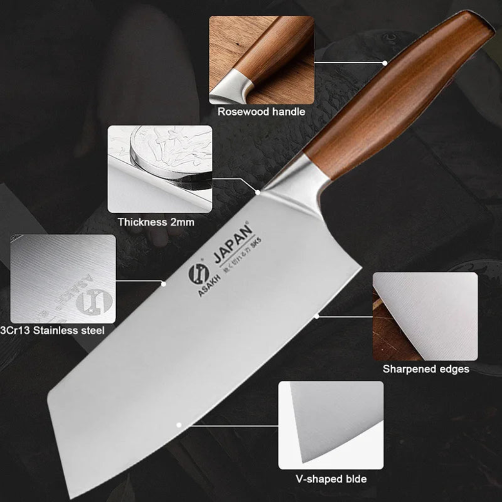 Japanese Chef Knife Set | High-Quality Stainless Steel Blades | Natural Wood Handles | Precision Cutting
