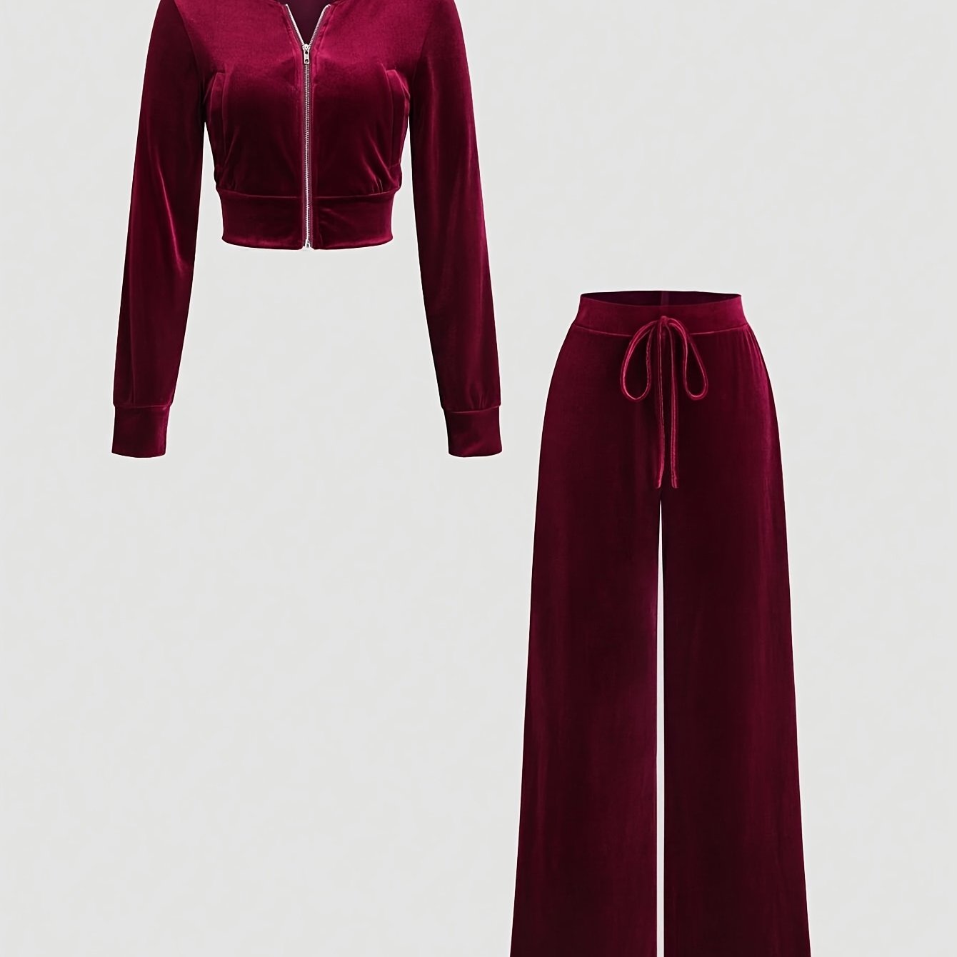 Women's Knitwear Set | Front Zipper | Comfortable Fall Wear | Polyester