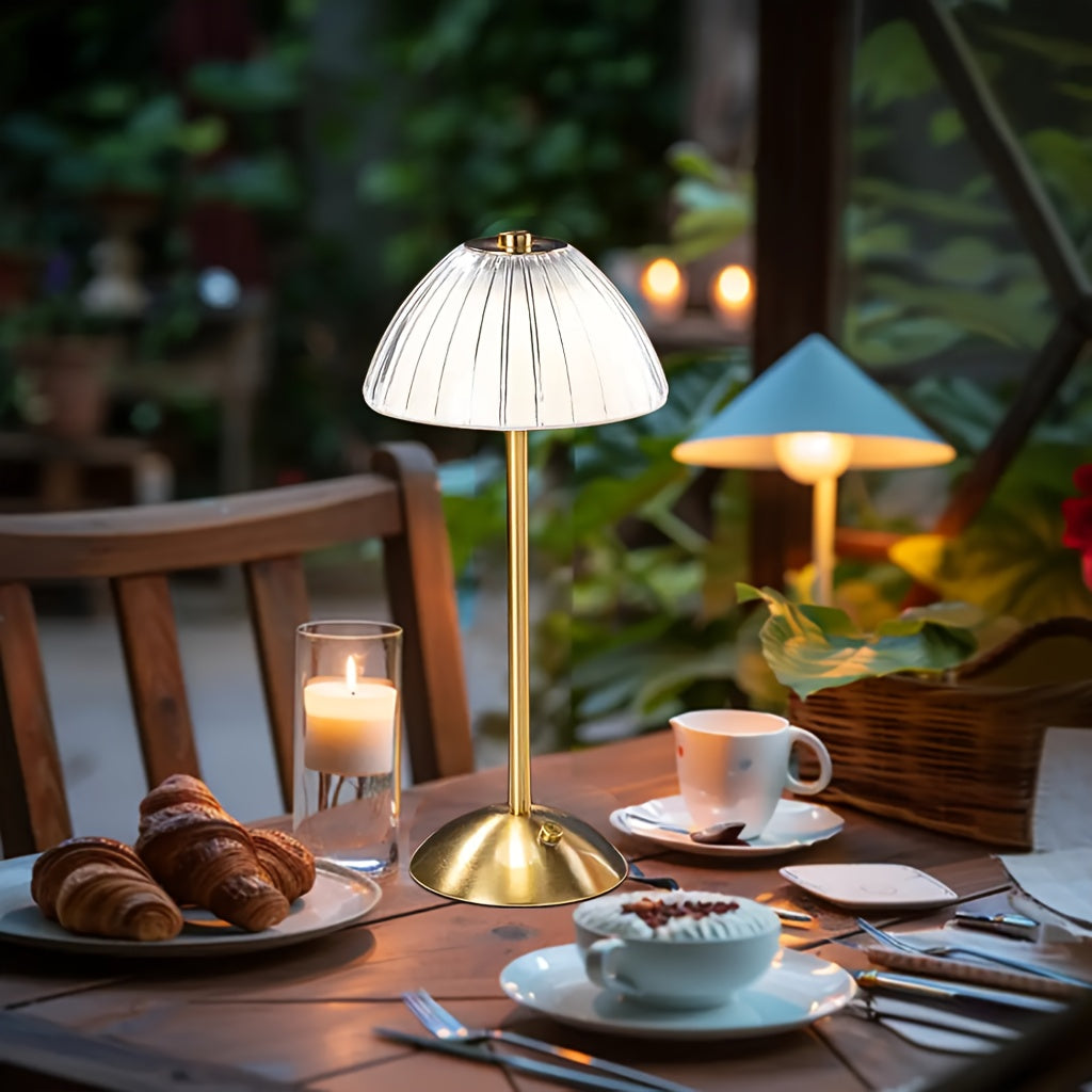 IlluminEase USB Rechargeable LED Table Lamp with Crystal Shade