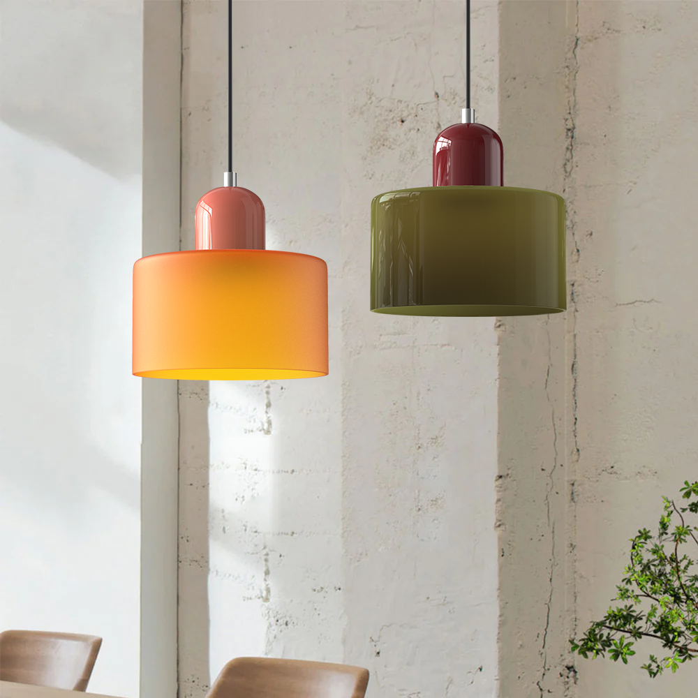 Pendant Light | Bauhaus-Inspired Glass Shade | Adjustable Hanging Length | Easy Assembly
