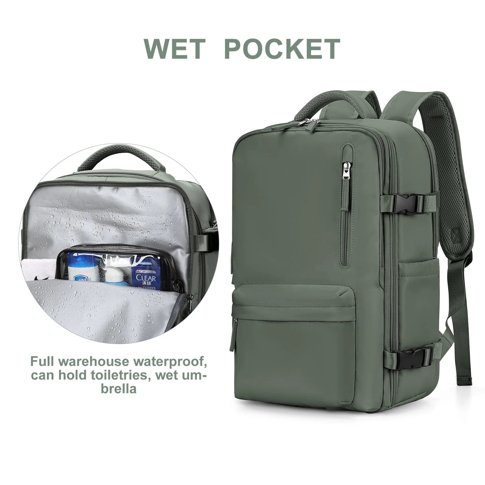Women’s Travel Backpack | Water-Repellent Nylon | 35L Capacity & USB Charging | Comfortable Fit