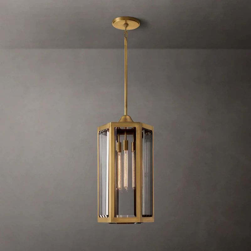 Vespera Pendant Light — Adjustable Brass and Crystal Ceiling Fixture