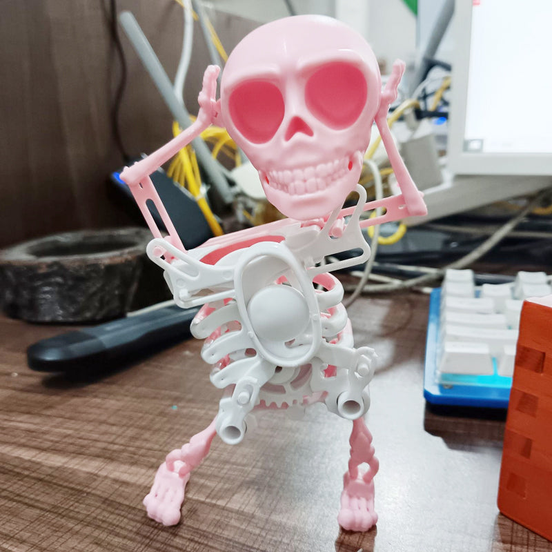 3D Printed Dancing Skeleton Halloween Decoration with Light & Sound Effects