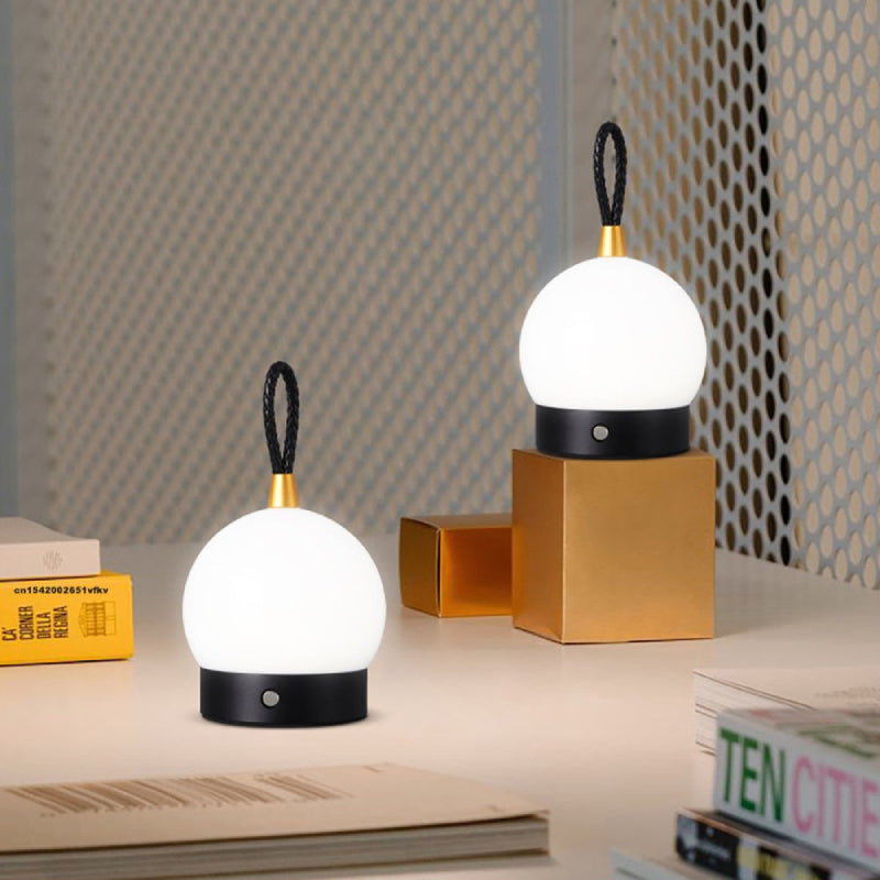 Timmy Orb Waterproof Cordless LED Lamp | Rechargeable Battery 7-9h | Touch Dimmable | IP65 Outdoor Indoor | Aluminum PU Leather | Black Silver Gold