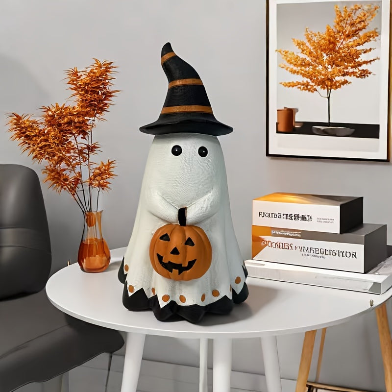 Halloween Resin Pumpkin Statue Tabletop Decor with Art Deco Style
