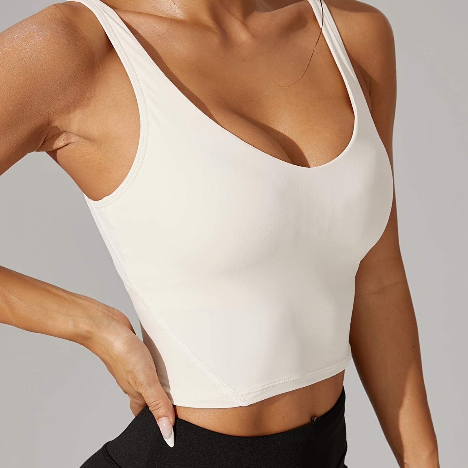 Versatile Backless V-Neck Crop Top for Active Lifestyles