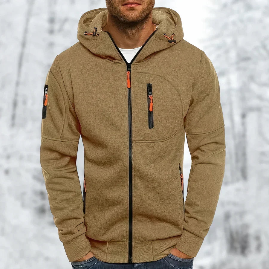 Men’s Hoodie Jacket | Multiple Zip Pockets & Adjustable Hood | High-Quality Fabric | Machine Washable