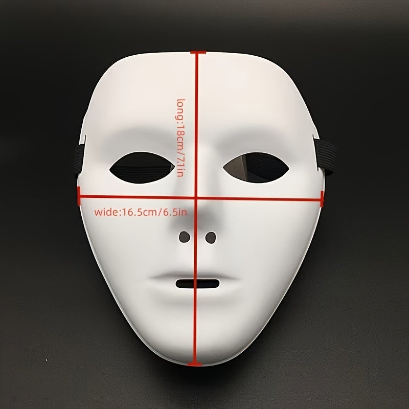 Full Face Halloween Mask for Teens and Adults Durable PVC Leather White