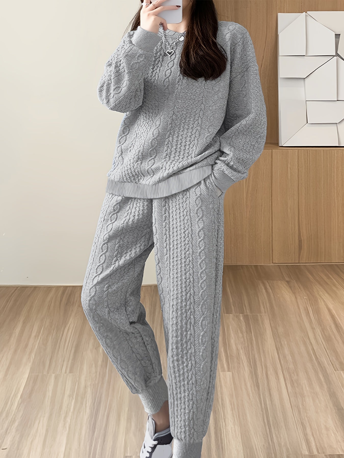 Crew Neck Sweater | Solid Color | Breathable Comfort | Polyester