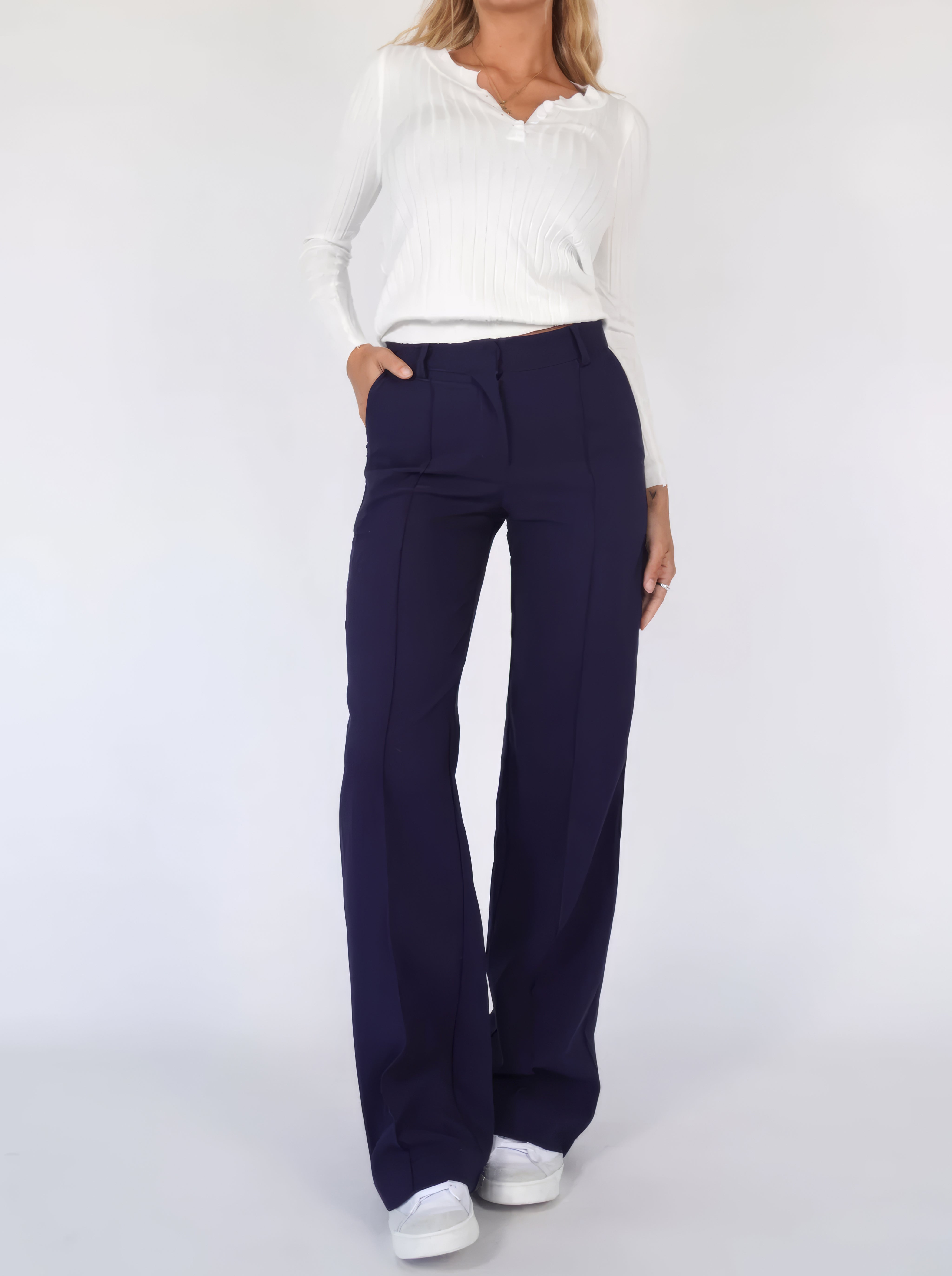 Women’s Wide-Leg Trousers | Loose Fit & Elastic Waistband | Durable Fabric | Comfortable All-Day Wear