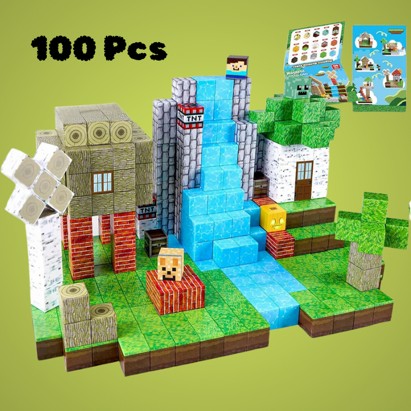 100-Piece STEM Toy Set of Magnetic Construction Blocks