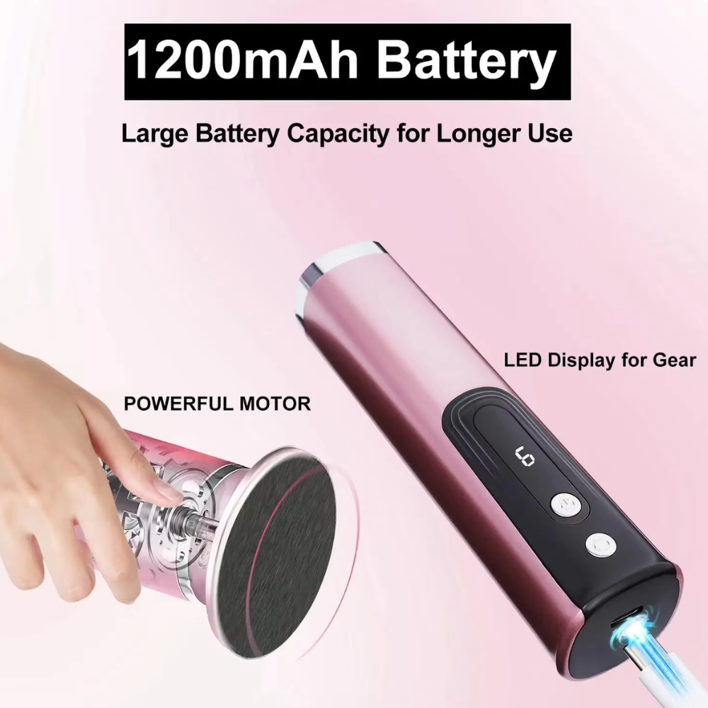 Cordless Rechargeable Pedicure Device - 2-in-1 Callus Remover & Nail File